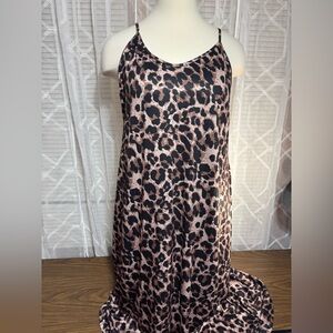 SHEIN CURVE 3XL Leopard Print long Night gown 
53” in length 24” p2p NWOT